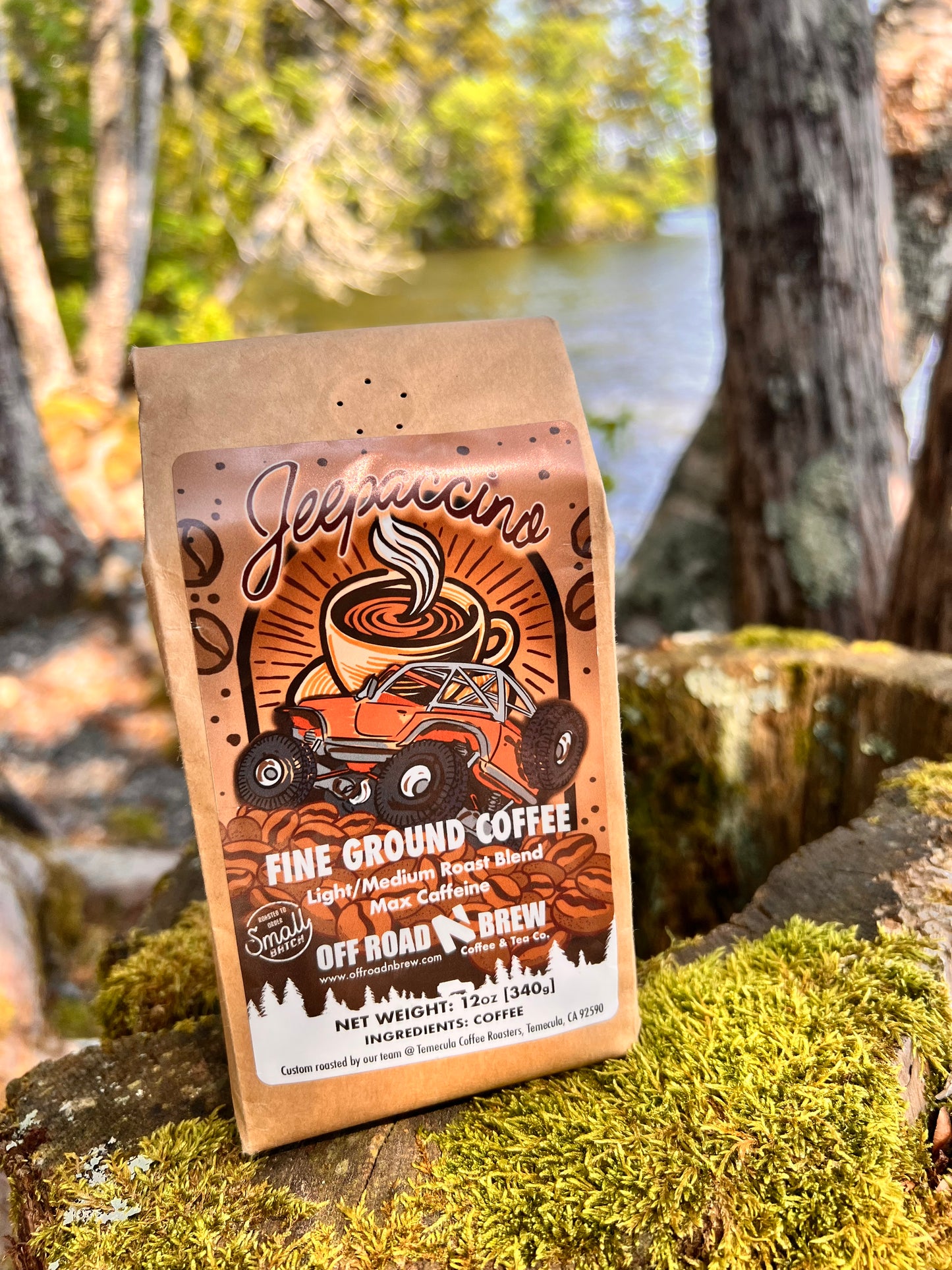 Jeepaccino Coffee - Light/Medium Roast, Max Caffeine Blend